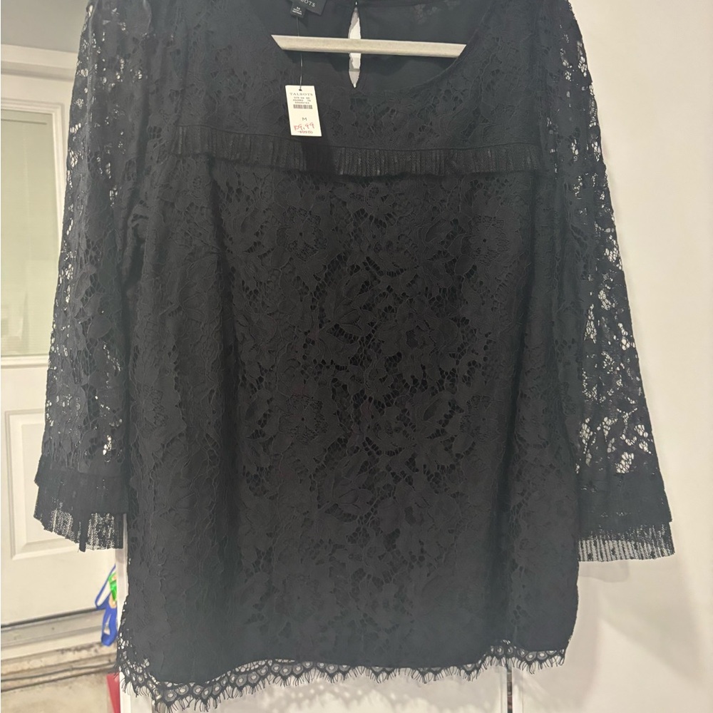 Elegant Black Lace Women's Top